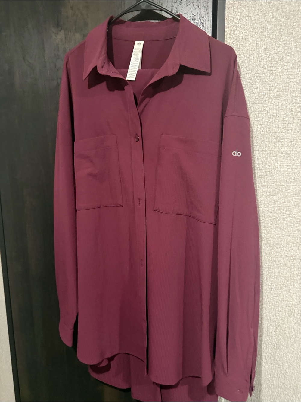 ALO Dreamscape Outfit pants and blouse hard to find burgundy oversized